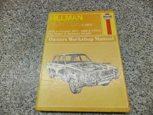 Hillman Hunter & Minx Haynes Manual 1966 to 1973, 1496 & 1725cc, Singer, Sunbeam - Picture 1 of 12