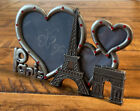 PARIS Metallic photo frame vintage Cadre trois coeurs (3 Hearts) JS. Eiffel Tow