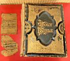 Ancienne Bible de famille de 1895 (livre) Ancien et Nouveau Testament (énorme)