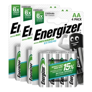 12 x Energizer Rechargeable AA batteries Accu Recharge Extreme NiMH 2300mAh HR6 - Picture 1 of 9