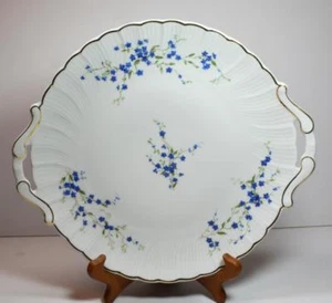 Bernardaud Limoges Frankreich kleine blaue Blumen MYOSOTIS 12"d Teller mit offenem Henkel - Bild 1 von 4