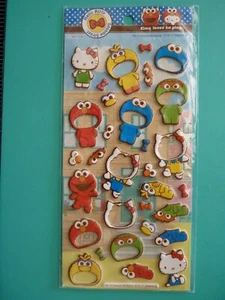Hello Kitty Sesame Street Sticker Pack (1) Sheet Puffy Foam Sanrio 2011 RARE - Picture 1 of 2