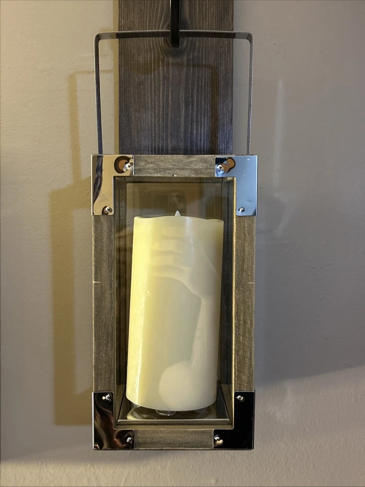 "Linterna de vela de madera rústica manto de mesa colgante 16""x6""" Foto 1 de 3