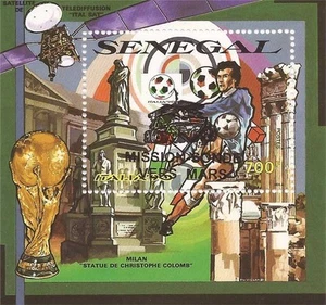 Senegal - Copa Mundial 1990 - S/S con sobreimpresión Mars Mission 19F-014 - Imagen 1 de 1