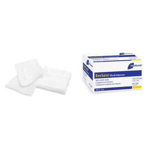 5x BeeSana Vlieskompresse, unsteril, 4-fach, 30 g, 10 x 20 cm | Packung (100 - Bild 1 von 1