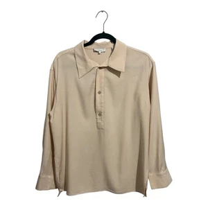 Vince Shaped Collar Polo Shirt Women’s Medium Rose Wool Blend Blouse - Picture 1 of 14