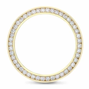 JUEGO DE CANALES 3CT BISEL DIAMANTE NATURAL AMARILLO 18K PARA ROLEX DATEJUST 41MM 126303 - Imagen 1 de 5