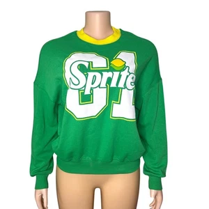 Damen Coca-Cola Sprite Kostüm Frottee Sweatshirt mit weitem Ausschnitt Gr. XXS grün - Bild 1 von 11