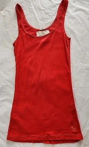 Abercrombie & Fitch Tank Top Cami Medium Women Y2K Vintage Red Ribbed Festival - Picture 1 of 6