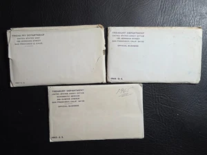 1962 P & D, 1964 P & D, & 1965 P Mint Sets in Original Envelopes - Picture 1 of 5