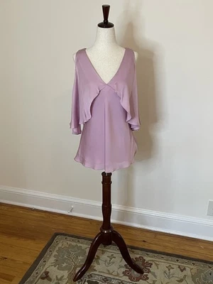 Blusa Lauren Ralph Lauren 100% Seda Rosa Volantes Superposición Sin Mangas Top Talla S  Foto 1 de 4