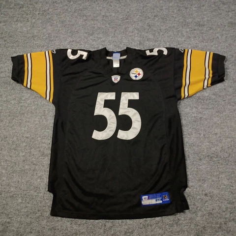 Joey Porter #55 Pittsburgh Steelers Jersey 52 NFL Reebok Stitched Black Flaws Cover