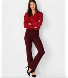 NWT Ann Taylor The Side Zip Trouser Pant Burgundy Women’s 12 Career Corpcore - Picture 1 of 10
