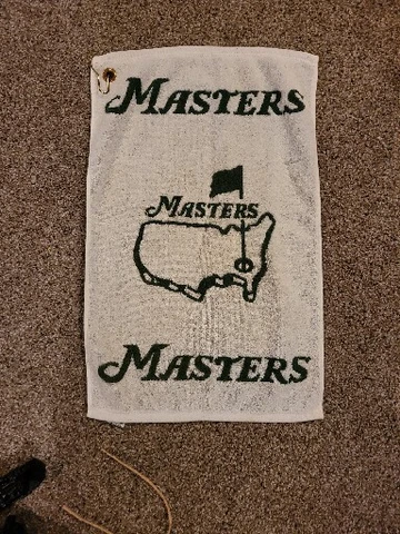 Vintage MASTERS Golf Towel Green/White Cover