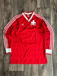 Camiseta deportiva vintage de Adidas de Alemania Occidental de la selección nacional de Suiza 1984-1986 - Imagen 1 de 10