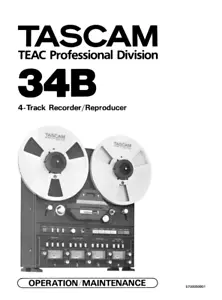 TASCAM 34B 4-Track Tape Recorder Operations/Maintenance Manual Copy 4G USB Stick - Picture 1 of 2