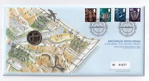 GB QEII PNC COIN COVER 2005 EXPLORING THE MENAI STRAITS £1 COIN B/UNC - Picture 1 of 1