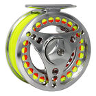 CNC Machined 7/8WT Silver Fly Fishing Reel & Yellow WF 8F Fly Fishing Line Combo
