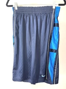 Nike Size S Boys Youth Shorts Blue Athletic Sports Wear Elastic Cinch Pockets - Picture 1 of 7
