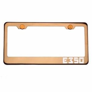 Marco de matrícula cromado oro rosa E350 tapa de rosca de metal grabado con láser - Imagen 1 de 8