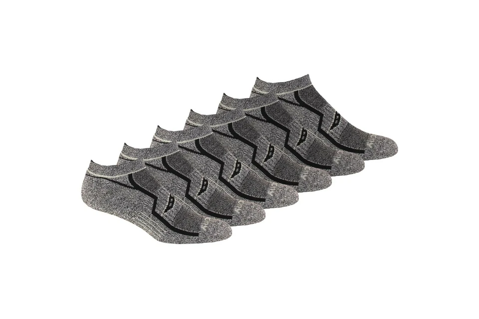 Saucony Men's Multi-pack Bolt Performance Comfort Fit No-show Grey Size Zr7w