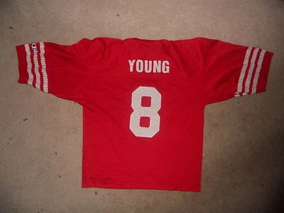 旧金山 49 人队 NFL 足球球衣 STEVE YOUNG 复古冠军主场 XL 名人堂 — 第 1/4 张图片