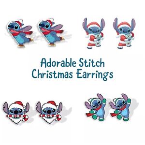 Adorable Stitch Christmas Earrings