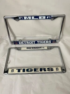 Detroit Tigers MLB Baseball Chrome Metal License Plate Frame Set of 2 Michigan - Picture 1 of 8