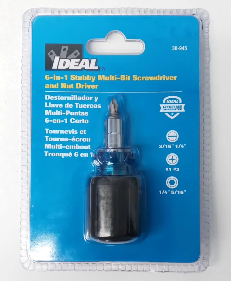 Ideal 30-945 6-in-1 Stubby Mulit-Bit Screwdriver and Nut Driver - Image 1 of 1