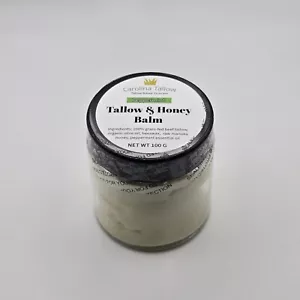 Pfefferminze - Talg- und Honigbalsam (100% mit Gras gefüttert), 4oz Glas (100g) - Bild 1 von 2
