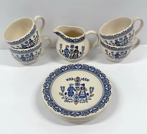 Johnson Bros Hearts & Flowers Staffordshire Old Granite Set 4 Cup Saucer Creamer - Picture 1 of 15