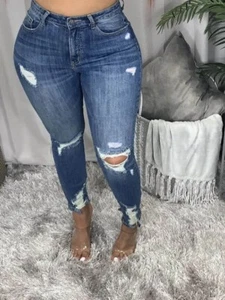College Jeans High Waist Stretch Pants-Blue 3x - Picture 1 of 1