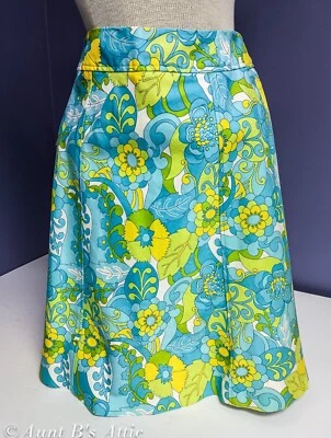 Briggs Informal De Colección Y2K Bonita Falda de Algodón Estampado Floral Azul/Grillo 14 Nueva Foto 1 de 4