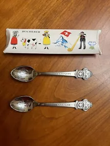 Set of Two Rolex Bucherer Spoons ~ 4 1/2" Zermatt & Lucerne Souvenir in Box - Picture 1 of 6
