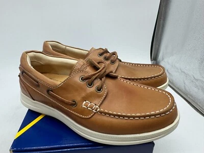 Samuel Hubbard Nuevo Endeavor Boat Zapatos Para Hombres Cuero Tostado Con Cordones Parte Superior Baja - 7.5 Foto 1 de 4