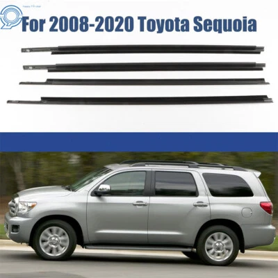 For Toyota Sequoia 2008 2009-2019 2020 4PCS Door Seal Belt Molding Weatherstrip Foto 1 de 4