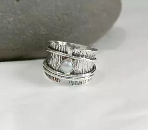 Perlen Spinner Ring 925 Sterling Silber Handarbeit Schmuck Geschenk zur Hochzeit KE-197 - Bild 1 von 7