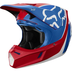 Fox V3 Kila Blue Red Full Face Motorcycle Motocross Off Road Crash Helmet NEW - Picture 1 of 5