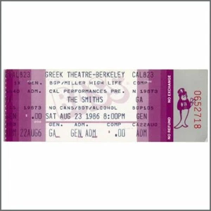 The Smiths 1986 Greek Theatre Berkeley Unused Concert Ticket (UK) - Imagen 1 de 1