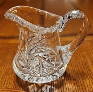 Vintage Cut Crystal Creamer - Pinwheel Design - Elegant -Heavy~3.75"x3.25" - Picture 1 of 8