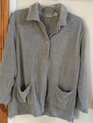 Jaqueta Cabin Creek X-grande cinza botão bolsos frontais colarinho leve 18-20 - Imagem 1 de 3