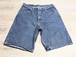 Pantalones Cortos de Jean Wrangler Para Hombre Calce Relajado Denim Papá Talla 33 Lavado Oscuro De Colección - Imagen 1 de 7