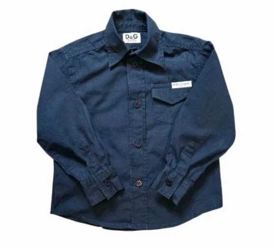 Dolce & Gabbana Junior Niño Niño Pequeño Azul Marino ¡Camisa Abotonada! Talla 2 Foto 1 de 4