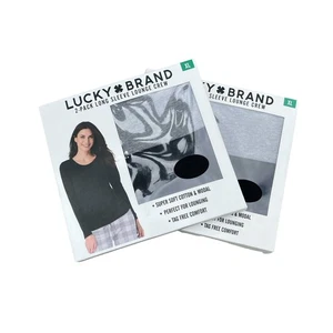 Lucky Brand Damen Langarm T-Shirt, grau & schwarz neu im Paket -4 Shirts XL - Bild 1 von 5