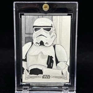 Ashley Marsh painting - Stormtrooper Star Wars ESB Topps Artist Sketch Card 1/1 - Picture 1 of 3