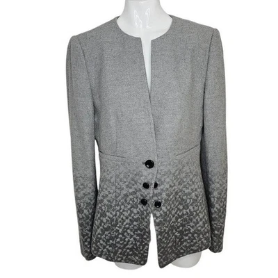 Chaqueta Blazer Emporio Armani Mujer Lana Talla US M Gris Un Botón Foto 1 de 4