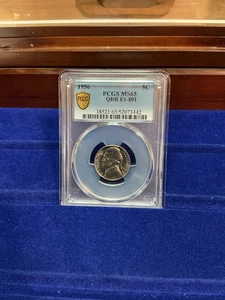 1956 P Jefferson Nickel BU PCGS MS65 FS-801 Quadruple Die Reverse **Free Ship** - Picture 1 of 2