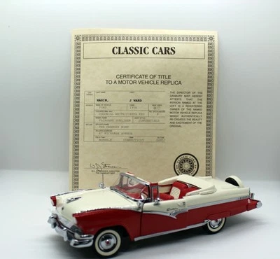 Ford Fairlane Sunliner 1956 convertible, Danbury como nuevo 1:24 blanco/rojo con título Foto 1 de 4