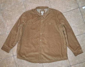 LL Bean Sherpa Lined Corduroy Jacket Mens 3xl Snap Barn Coat Western Rancher - Picture 1 of 24