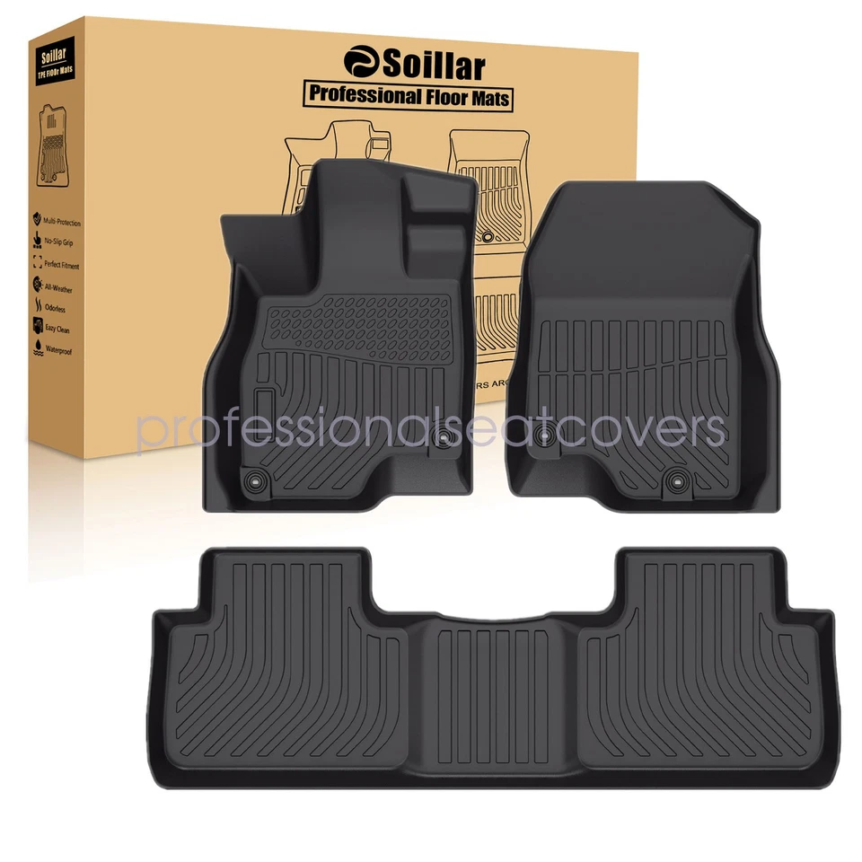 For 2019-2023 Acura RDX TPE Floor Mats Liners 3PCS 3D Front & Rear Black NEW - Image 1 of 4